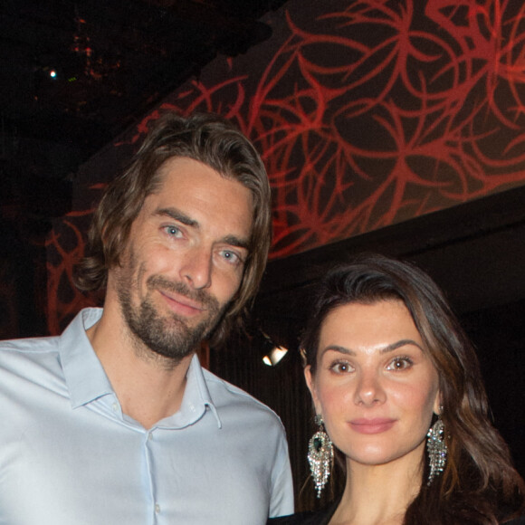 Exclusif - Le nageur Camille Lacourt et sa compagne Alice Detollenaere lors de la soirée de gala de l'Institut Rafaël, maison de l'après Cancer, au Pavillon Gabriel à Paris le 13 décembre 2021. © Erez Lichtfeld / Bestimage