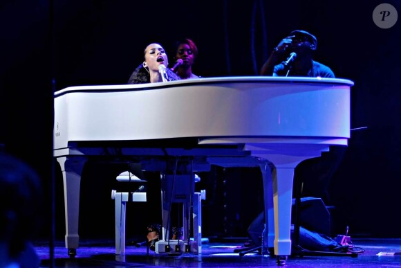 Alicia Keys lors de son concert à Madrid, en Espagne, le 18 janvier 2010.