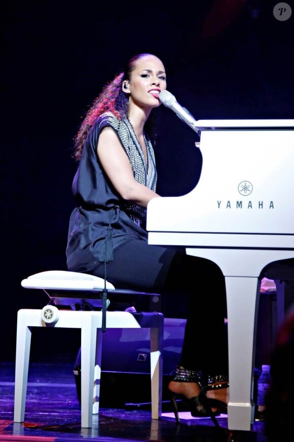 Alicia Keys lors de son concert à Madrid, en Espagne, le 18 janvier 2010.