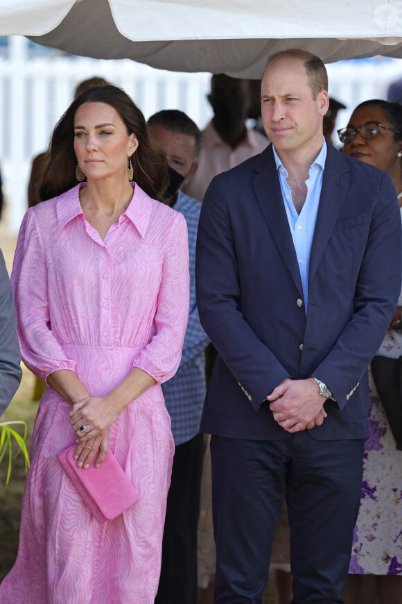 Le prince William, duc de Cambridge, et Catherine (Kate) Middleton, duchesse de Cambridge, visitent l'église évangélique Daystar Abaco aux Bahamas, pour en savoir plus sur l'impact de l'ouragan Dorian en 2019. Abaco, le 2022. 