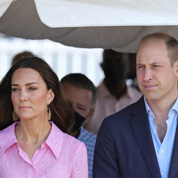 Le prince William, duc de Cambridge, et Catherine (Kate) Middleton, duchesse de Cambridge, visitent l'église évangélique Daystar Abaco aux Bahamas, pour en savoir plus sur l'impact de l'ouragan Dorian en 2019. Abaco, le 2022. 