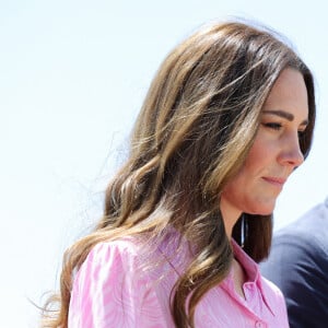 Le prince William, duc de Cambridge, et Catherine (Kate) Middleton, duchesse de Cambridge, visitent l'église évangélique Daystar Abaco aux Bahamas, pour en savoir plus sur l'impact de l'ouragan Dorian en 2019. Abaco, le 2022. 