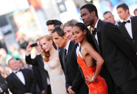 Jessica Chastain, David Schwimmer, Ben Stiller, Martin Short, Jada Pinkett-Smith et Chris Rock - Montée des marches du film Madagascar III le 18 mai 2012