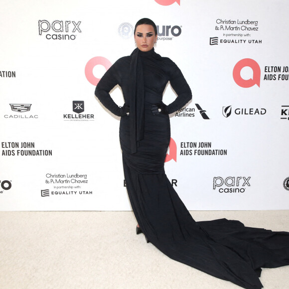 Demi Lovato au photocall de la soirée "Elton John AIDS Foundation" lors de la 94ème édition de la cérémonie des Oscars à Los Angeles, le 27 mars 2022.