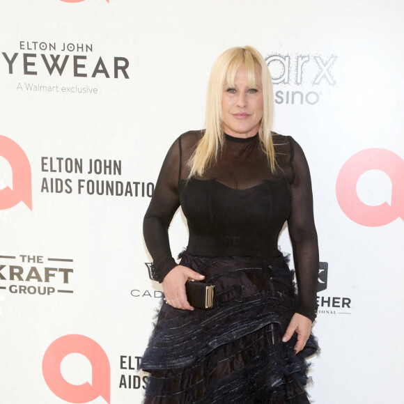 Patricia Arquette au photocall de la soirée "Elton John AIDS Foundation" lors de la 94ème édition de la cérémonie des Oscars à Los Angeles, le 27 mars 2022.