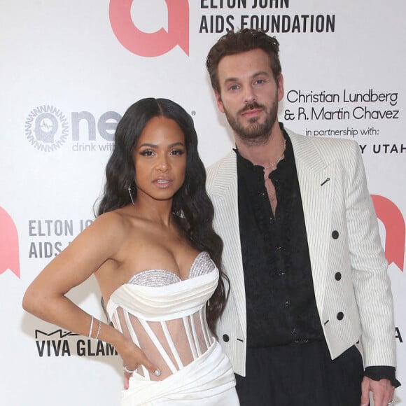 Christina Milian, Matt Pokora assistent à l'annuelle soirée d'Elton John le soir de la cérémonie de OScars à Los Angeles, CA, USA. Photo Fayes Vision/Startraks/ABACAPRESS.COM