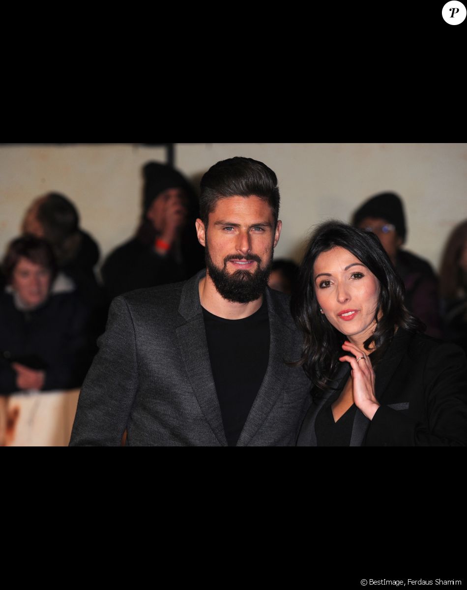 Olivier Giroud et sa femme Jennifer Giroud à la première de 'I Am Bolt' à The Odeon à Leicester Square à Londres, le 28 novembre 2016 © Ferdaus Shamim via Zuma/Bestimage