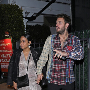 Exclusif - Matt Pokora (M. Pokora) et sa femme Christina Milian ont dîné avec Tony Parker au restaurant Giorgio Baldi à Santa Monica le 9 janvier 2021.