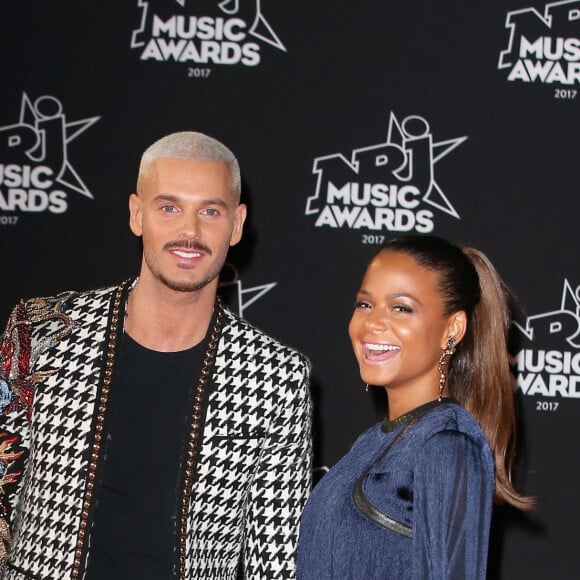 Le chanteur français M. Pokora (Matt Pokora) et sa compagne la chanteuse américaine Christina Milian - 19ème édition des NRJ Music Awards à Cannes le 4 novembre 2017. © Dominique Jacovides/Bestimage