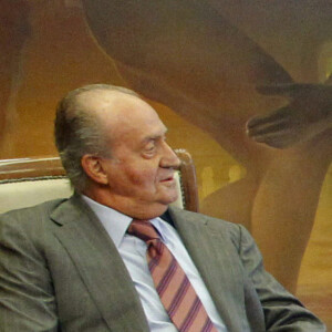 Le roi Juan Carlos reçoit le cheikh Abdullah Bin Zayed Al Nahyan des Émirats arabes unis, au palais de la Zarzuela à Madrid le 26 avril 2012.