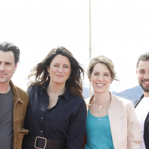 Nicolas Berger-Vachon, Anne Décis, Léa François et Marwan Berreni - 5e saison du Festival International des Séries "Canneseries" à Cannes, le 2 avril 2022. © Denis Guignebourg/Bestimage