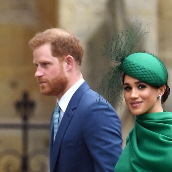 Le prince Harry, duc de Sussex, et Meghan Markle, duchesse de Sussex - La famille royale d'Angleterre à son arrivée à la cérémonie du Commonwealth en l'abbaye de Westminster à Londres. Le 9 mars 2020