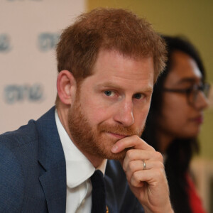 Le prince Harry, duc de Sussex participe à une réunion sur l'égalité des genres avec les membres du Queen's Commonwealth Trust (dont elle est vice-présidente) et du sommet One Young World au château de Windsor 