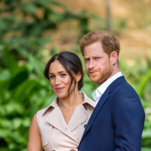 Le prince Harry, duc de Sussex, et Meghan Markle, duchesse de Sussex, se rendent à la réception des industries créatives et des entreprises à Johannesburg, le 2 octobre 2019.