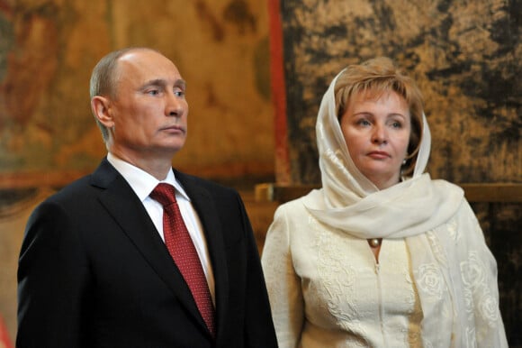 Vladimir Poutine et son epouse Lioudmila lors d'une ceremonie au Kremlin a Moscou le 7 mai 2012  MOSCOW, RUSSIA. MAY 7, 2012. Vladimir Putin with wife Lyudmila attends a service at the Annunciation Cathedral following a ceremony of his inauguration as President of Russia at the Kremlin. (Photo ITAR-TASS / Alexei Nikolsky)