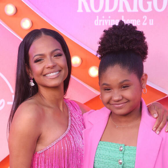 Christina Milian, Violet Madison Nash à la première de la série Disney + "Olivia Rodrigo: Driving Home 2 U (A Sour Film)" à Los Angeles, le 24 mars 2022. 