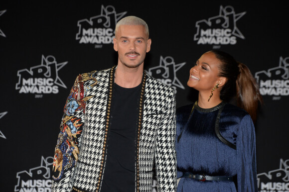 Le chanteur français M. Pokora (Matt Pokora) et sa compagne la chanteuse américaine Christina Milian - 19ème édition des NRJ Music Awards à Cannes le 4 novembre 2017. © Rachid Bellak/Bestimage 