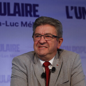 Jean-Luc Mélenchon au soir du premier tour des élections présidentielles 2022 , à Paris le 10 avril 2022