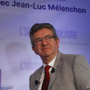 Jean-Luc Mélenchon au soir du premier tour des élections présidentielles 2022 , à Paris le 10 avril 2022