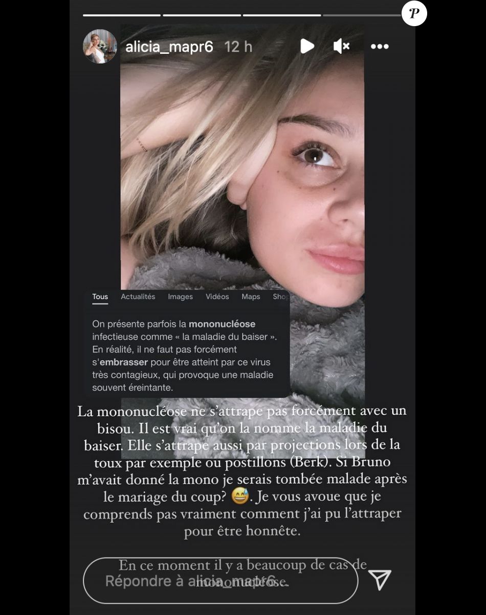 Alicia (Mariés au premier regard) confie être malade de la mononucléose - Instagram
