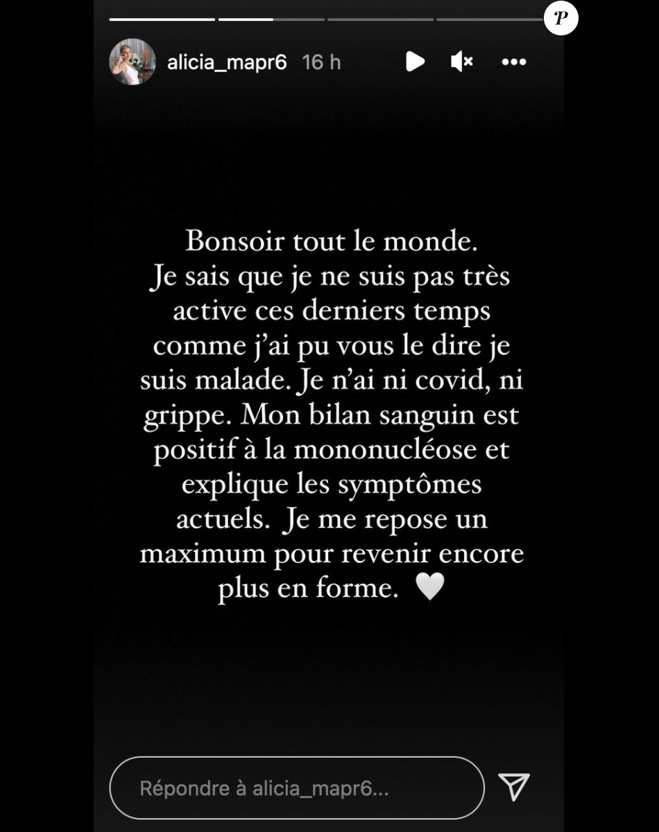 Alicia (Mariés au premier regard) confie être malade de la mononucléose - Instagram
