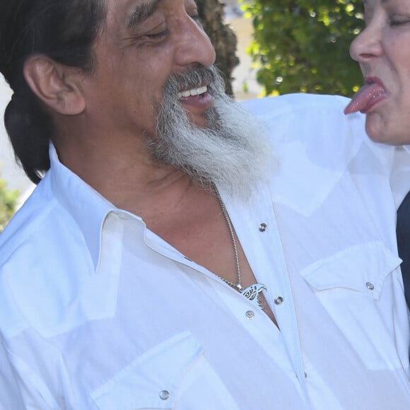 Josiane Balasko et son mari George Aguilar lors de la 12ème édition du festival du Film Francophone d'Angoulême, France, le 23 août 2019. © Coadic Guirec/Bestimage 