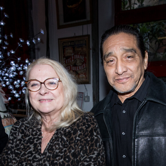 Josiane Balasko et son mari George Aguilar - Soirée en l'honneur de Nathalie Baye, organisée par Louis Michel Colla, à La Chope des Puces, restaurant mythique de Marcel Campion à Saint-Ouen. Le 30 avril 2018 © Cyril Moreau / Bestimage 