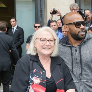 Josiane Balasko et son fils Rudy Berry - Dfilé de mode "Jean-Paul Gaultier" à Paris, le 8 juillet 2015.