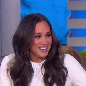 Meghan Markle sur le plateau de l'émission "The Ellen Show" à Los Angeles, le 17 novembre 2021.