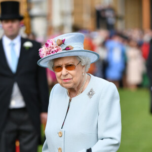 La reine Elisabeth II d'Angleterre lors de la garden-party royale de Buckingham Palace. Londres, le 21 mai 2019. 