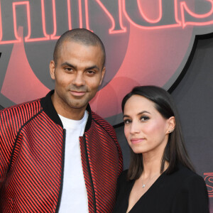 Tony Parker et sa femme Axelle Francine à la première de la série Netflix "Stranger Things - Saison 3" au cinéma Le Grand Rex à Paris, le 4 juillet 2019. © Guirec Coadic/Bestimage 