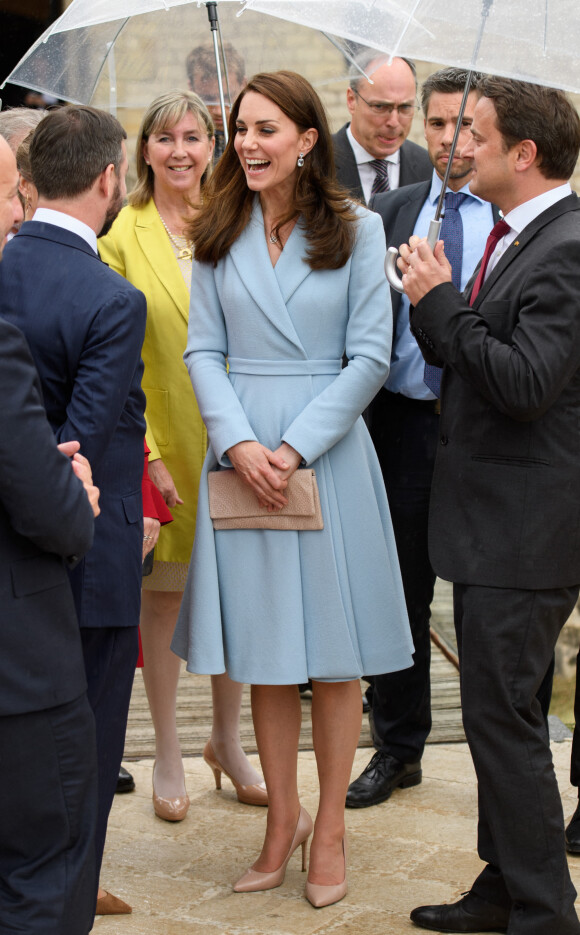 Catherine (Kate) Middleton, duchesse de Cambridge, le prince Guillaume, grand-duc héritier de Luxembourg et Xavier Bettel, premier ministre du Grand-Duché de Luxembourg - Catherine Kate Middleton, la duchesse de Cambridge en visite au Luxembourg, le 11 mai 2017.