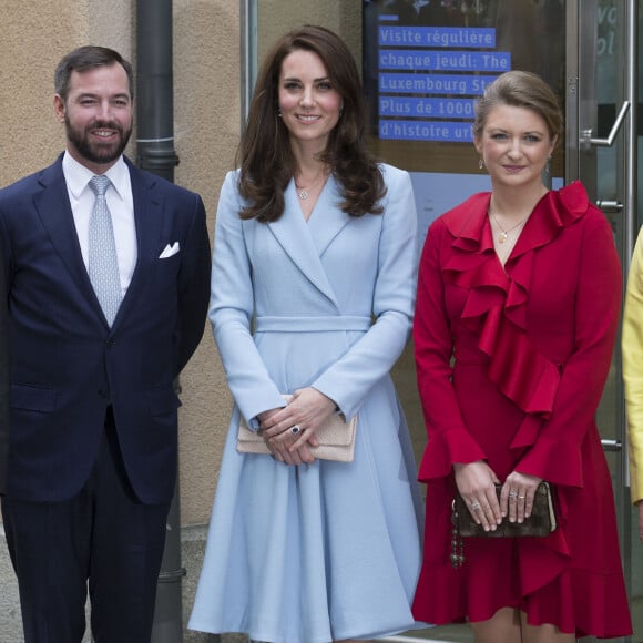 Catherine (Kate) Middleton, duchesse de Cambridge et la comtesse Stéphanie de Lannoy, grande-duchesse héritière de Luxembourg et le prince Guillaume, grand-duc héritier de Luxembourg - Catherine Kate Middleton, la duchesse de Cambridge en visite au Luxembourg, le 11 mai 2017 lors de la célébration du 150e anniversaire de la signature du Traité de Londres. 