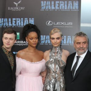 Dane DeHaan, Rihanna, Cara Delevingne, Luc Besson lors de la première de ''Valerian'' au TCL Chinese Theatre à Los Angeles, le 17 juillet 2017.