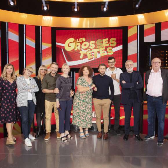 Exclusif - Valerie Trierweiler, Christine Bravo, Caroline Diament, Jeanfi Janssens, Chantal Ladesou, Valerie Mairesse, Pablo Mira, Paul El Karhat, Laurent Ruquier, Bernard Mabille - Enregistrement de l'émission "Les Grosses Têtes Prime", présentée par L.Ruquier et diffusée le 2 octobre 2021 à 21h05 sur France 2. © Jack Tribeca / Bestimage 