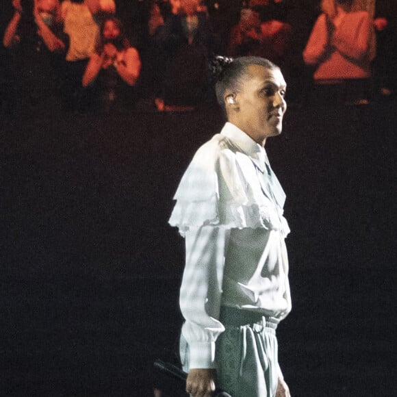 Stromae sur scène lors de la 37ème cérémonie des Victoires de la musique à la Seine musicale de Boulogne-Billancourt, le 11 février 2022. © Cyril Moreau / Tiziano Da Silva / Bestimage 