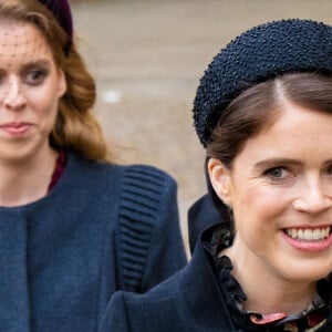 La princesse Eugenie d'York et La princesse Beatrice d'York lors du service d'action de grâce en hommage au prince Philip, duc d'Edimbourg, à l'abbaye de Westminster à Londres, Royaume Uni, le 29 mars 2022. Le prince Philip, duc d'Edimbourg, est décédé le 9 avril 2021.