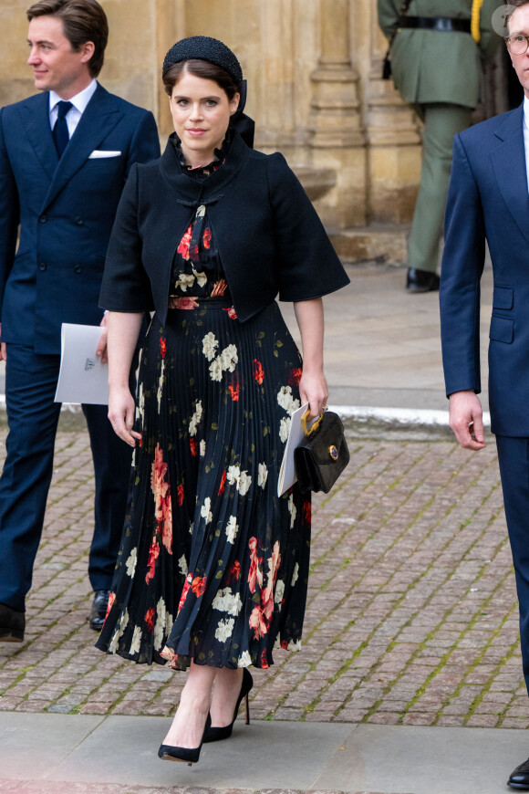 La princesse Eugenie d'York lors du service d'action de grâce en hommage au prince Philip, duc d'Edimbourg, à l'abbaye de Westminster à Londres, Royaume Uni, le 29 mars 2022. Le prince Philip, duc d'Edimbourg, est décédé le 9 avril 2021.