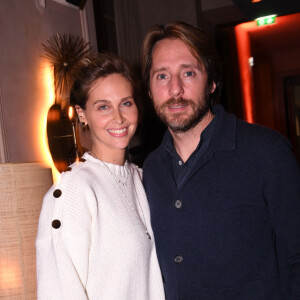 Exclusif - Ophélie Meunier et son mari Mathieu Vergne - Soirée d'inauguration du restaurant "Le Mimosa" (2 rue Royale 75008 Paris) de JF. Piège, B.Joannin (Président du Amiens SC) et B.Patou à Paris le 22 novembre 2021. © Rachid Bellak/Bestimage