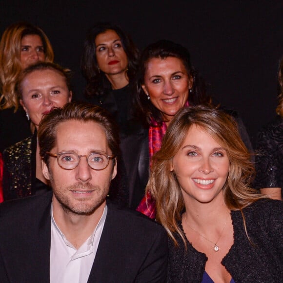 Mathieu Vergne et Ophélie Meunier (enceinte) lors de la soirée de présentation de la collection Messika by Kate Moss à l'hôtel Ritz à Paris le 3 octobre 2021. © Rachid Bellak / Bestimage