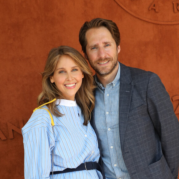 Ophélie Meunier (enceinte) et son mari Mathieu Vergne au village des Internationaux de France de Roland Garros à Paris le 9 juin 2021. © Dominique Jacovides / Bestimage  Celebs at Roland Garros tennis tournament on june 9th 2021 