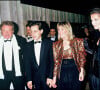 Jacques Martin, sa femme Cécilia, Nicolas Sarkozy et sa femme Dominique, chez Maxim's à Paris, en 1983