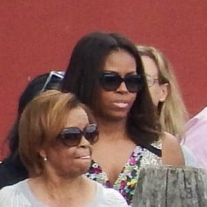 Exclusif - La première dame des Etats-Unis Michelle Obama, ses filles Malia et Sasha (Natasha) et sa mère Marian Robinson lors de leur visite à Venise, le 20 juin 2015.
