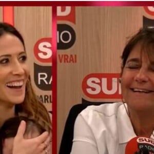 Fabienne Carat avec sa fille Céleste dans les locaux de Sud Radio