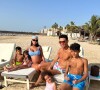 Cristiano Ronaldo et Georgina Rodriguez avec leurs enfants lors de vacances à Dubaï. Le 29 janvier 2022.