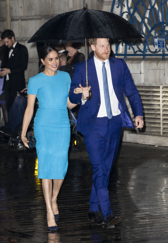 Le prince Harry, duc de Sussex, et Meghan Markle, duchesse de Sussex arrivent à la cérémonie des Endeavour Fund Awards au Mansion House à Londres, Royaume Uni, le 5 mars 2020