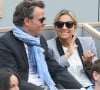 Anne-Sophie Lapix et son mari Arthur Sadoun dans les tribunes des internationaux de France de tennis de Roland-Garros à Paris, le 9 juin 2019. © Jacovides-Moreau/Bestimage