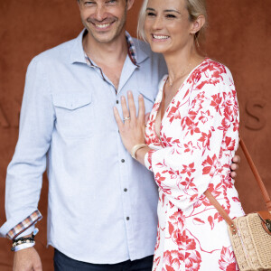 Elodie Gossuin et son mari Bertrand Lacherie au village lors des internationaux de France à Roland-Garros, le 12 juin 2021. © JB Autissier / Panoramic / Bestimage