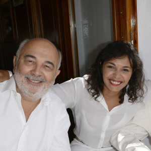Gerard Jugnot, Saida Jawad et Jean-Pierre Marielle - 3e edition du Brunch Blanc "Une croisiere sur la Seine" à Paris, le 30 juin 2013. 