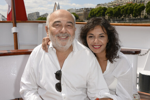 Gerard Jugnot et Saida Jawad - 3e édition du Brunch Blanc "Une croisière sur la Seine" à Paris, le 30 juin 2013. 